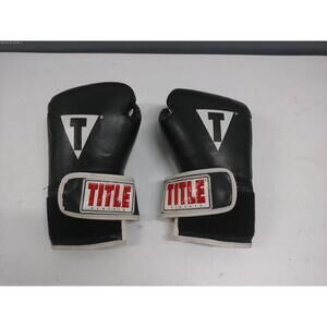 TITLE Classic Boxing Gloves Black White Training Sparring Size 80